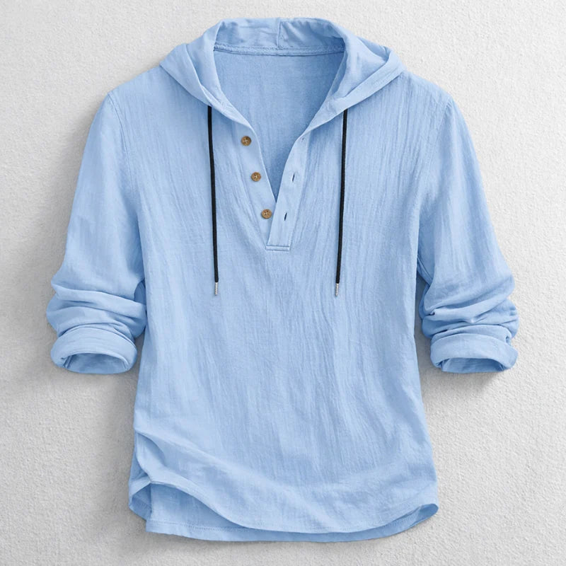 Cotton Linen Hooded Shirt