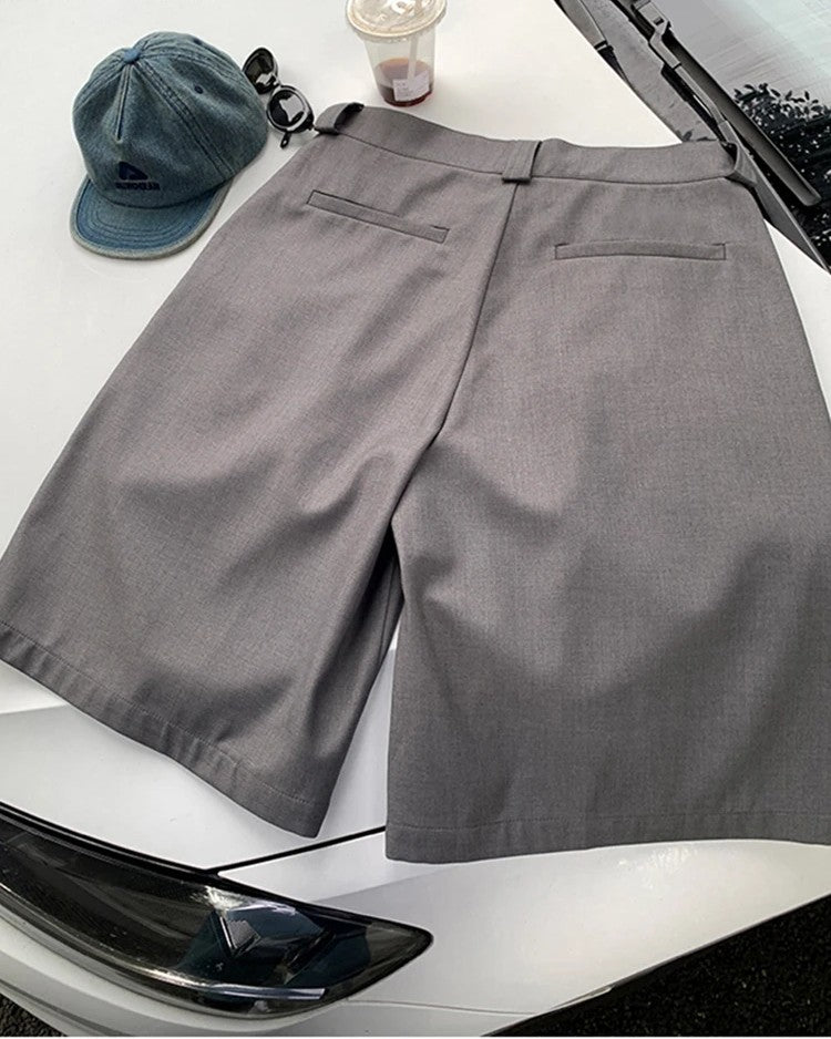 Pleated Wide-leg Shorts