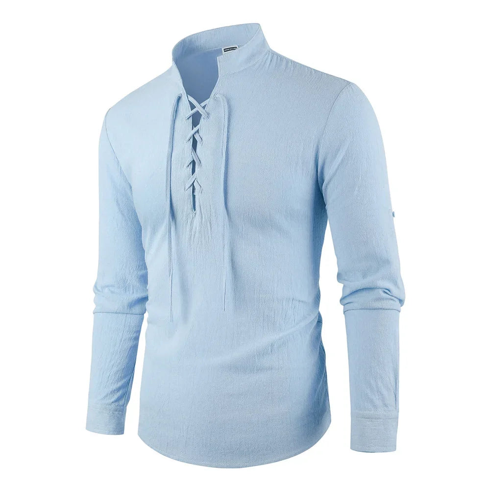 Lace-up V-neck Shirt