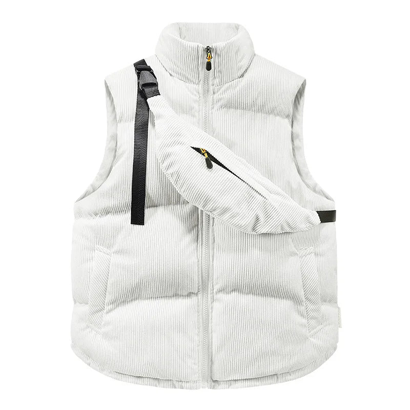 Corduroy Vest With Sling Bag