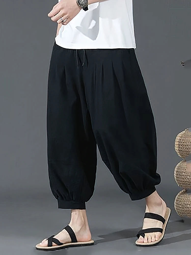 Cotton Linen Wide leg Pants