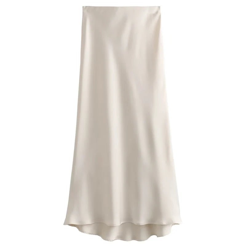 Satin Midi Skirt