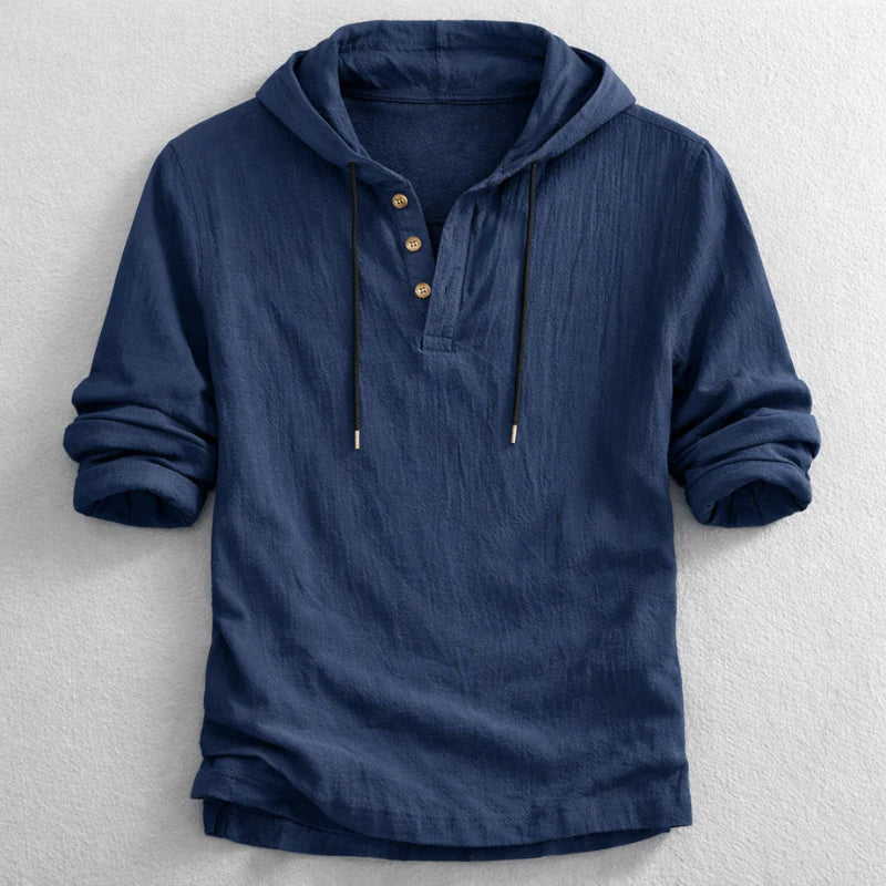Cotton Linen Hooded Shirt