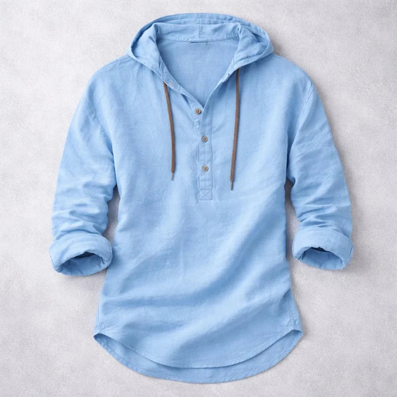 Cotton Linen Hooded Shirt