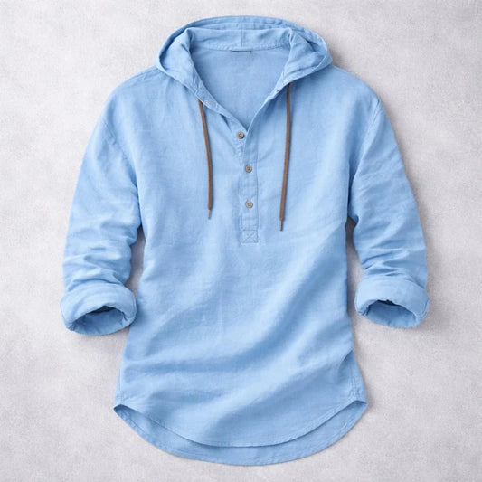 Cotton Linen Hooded Shirt