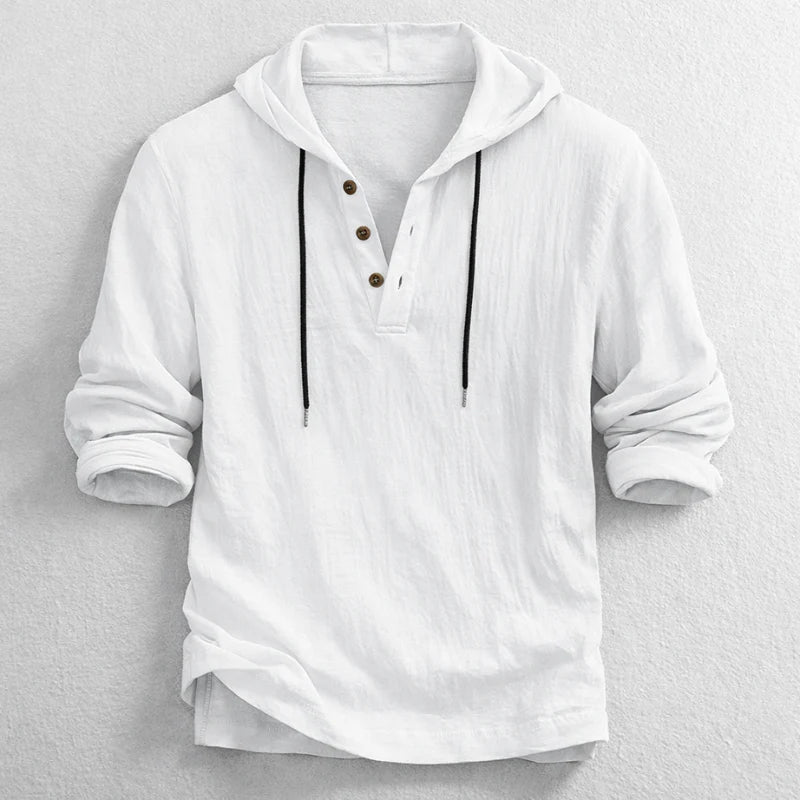 Cotton Linen Hooded Shirt
