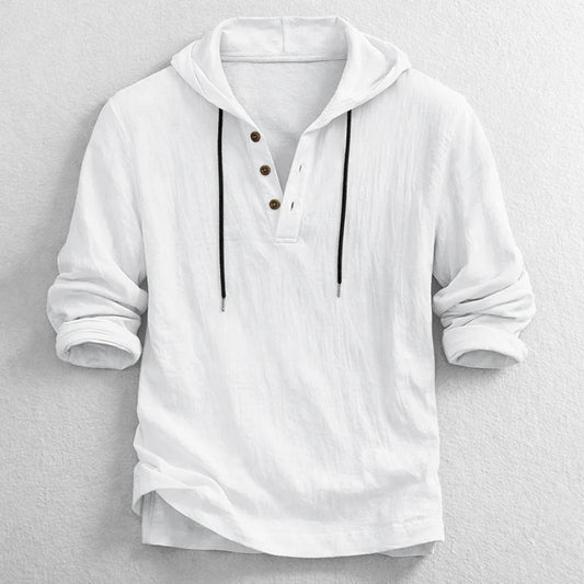 Cotton Linen Hooded Shirt
