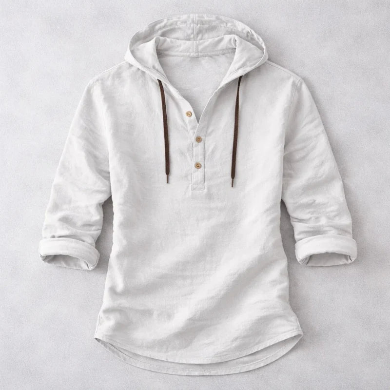 Cotton Linen Hooded Shirt