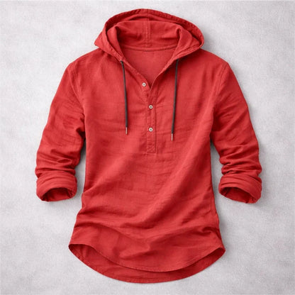 Cotton Linen Hooded Shirt