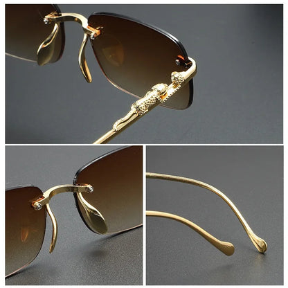 Rimless Leopard Sunglasses