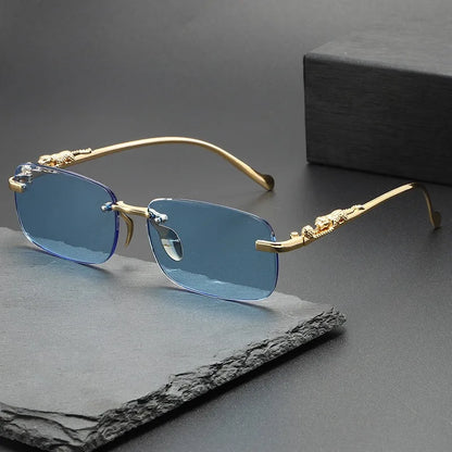 Rimless Leopard Sunglasses