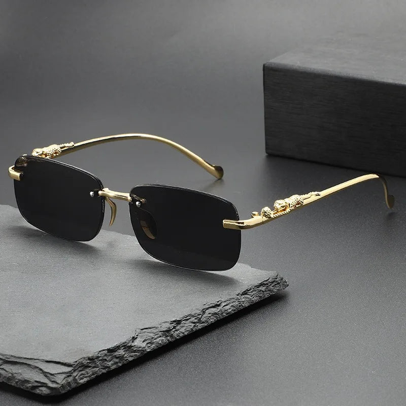 Rimless Leopard Sunglasses