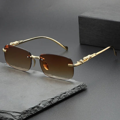 Rimless Leopard Sunglasses