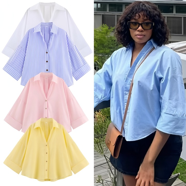 Oversized Cropped Shirt