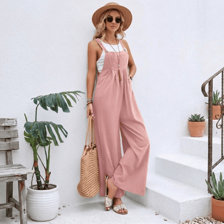 Wide-leg Dungaree Jumpsuit
