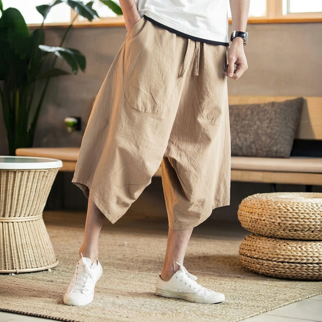 Linen Blend Casual Shorts