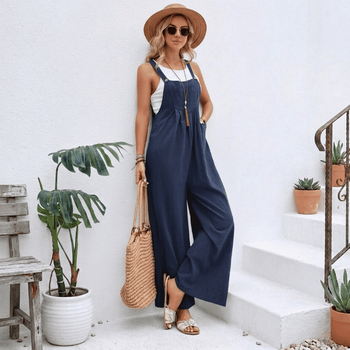 Wide-leg Dungaree Jumpsuit