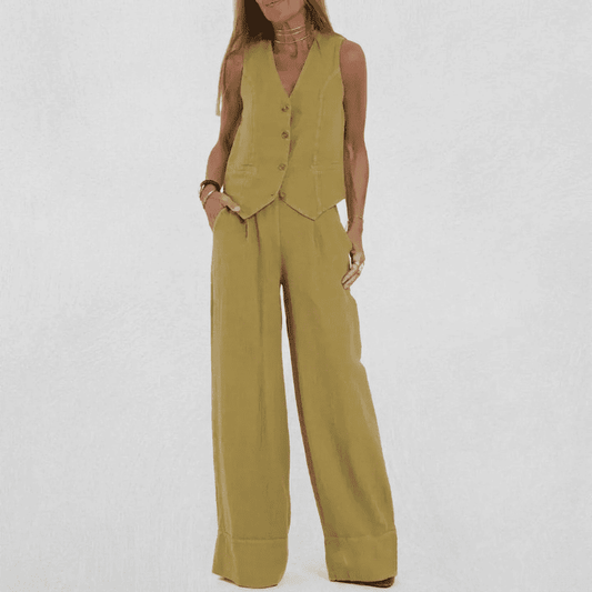 Waistcoat & Wide-leg Trouser