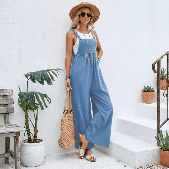 Wide-leg Dungaree Jumpsuit