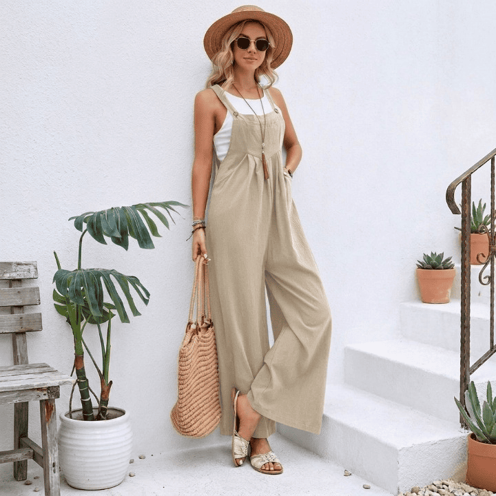 Wide-leg Dungaree Jumpsuit