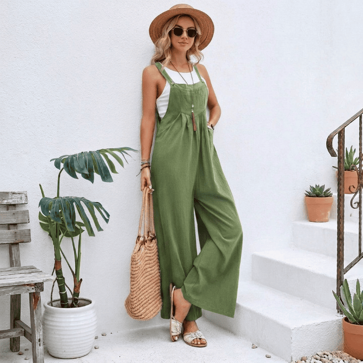 Wide-leg Dungaree Jumpsuit