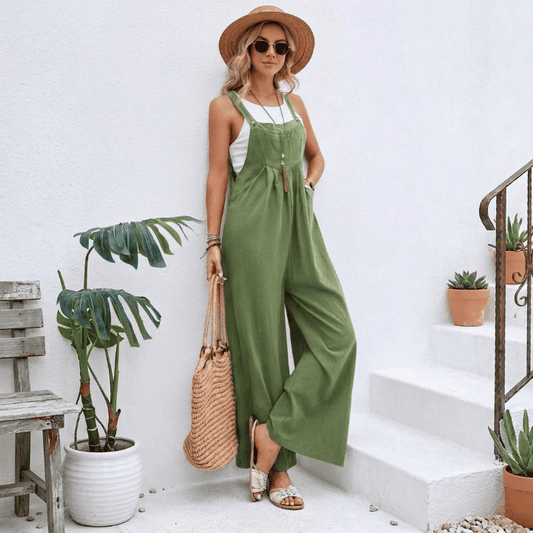 Wide-leg Dungaree Jumpsuit