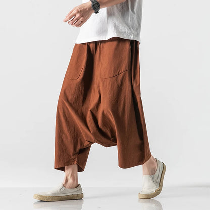 Drop-crotch Harem Pants