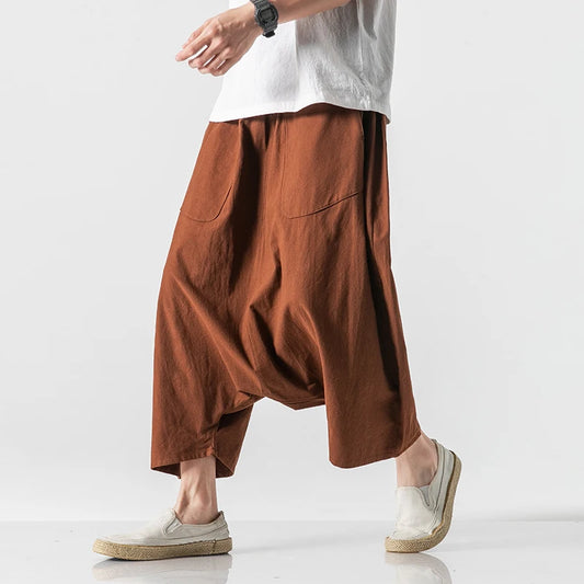 Drop-crotch Harem Pants