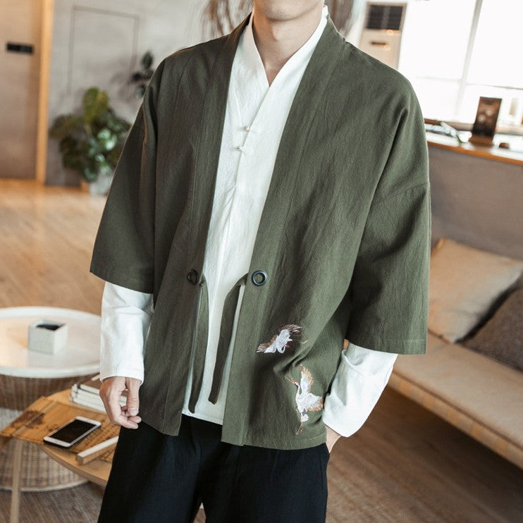 Kimono Crane Embroidery