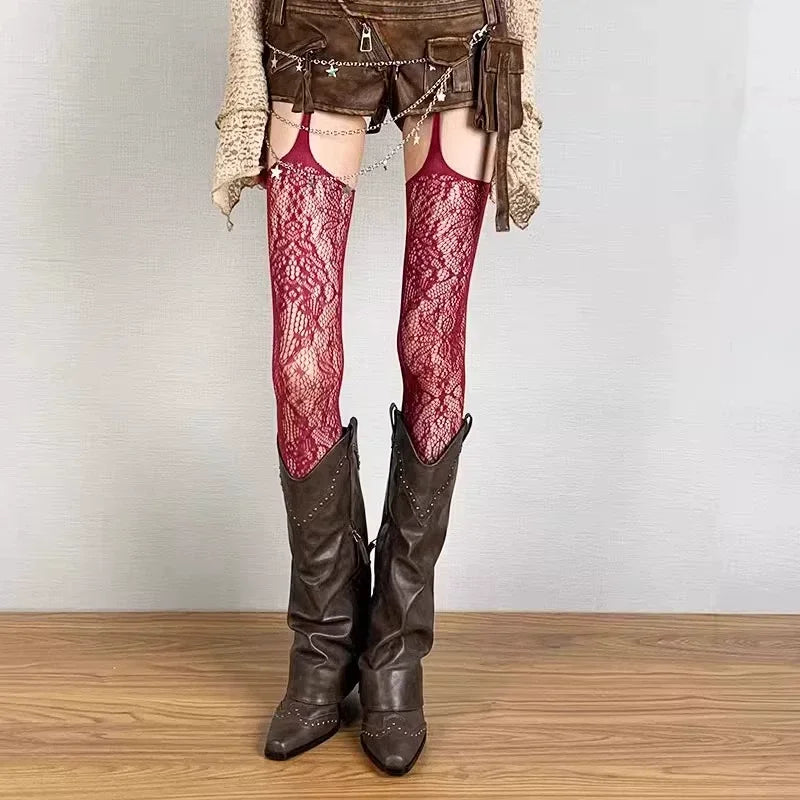 Floral Garter Tights