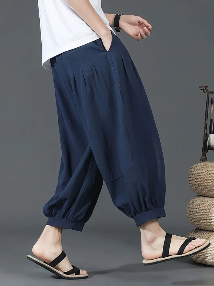 Cotton Linen Wide leg Pants