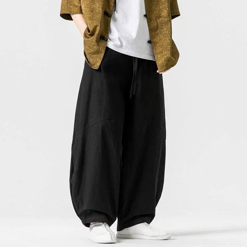 Drop-crotch Wide-leg Trousers