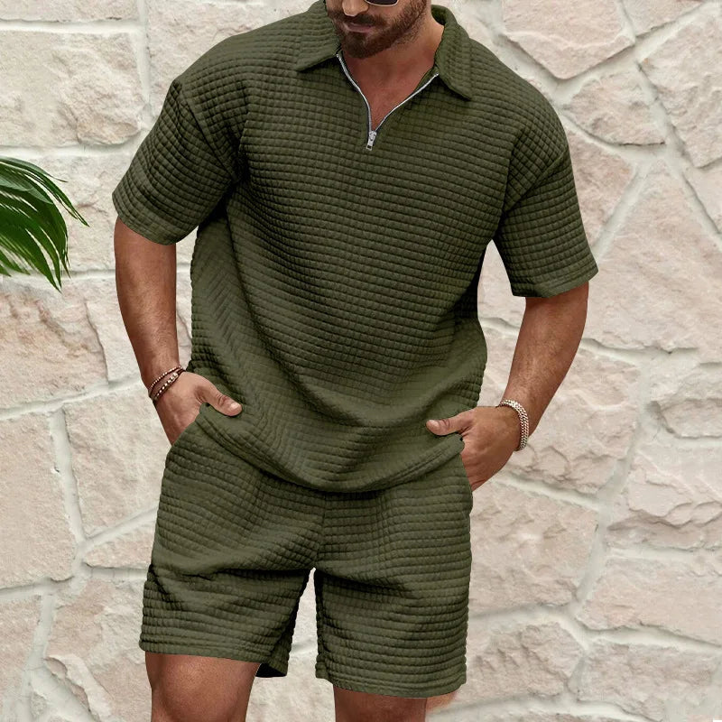 Two-piece Waffle Knit Set