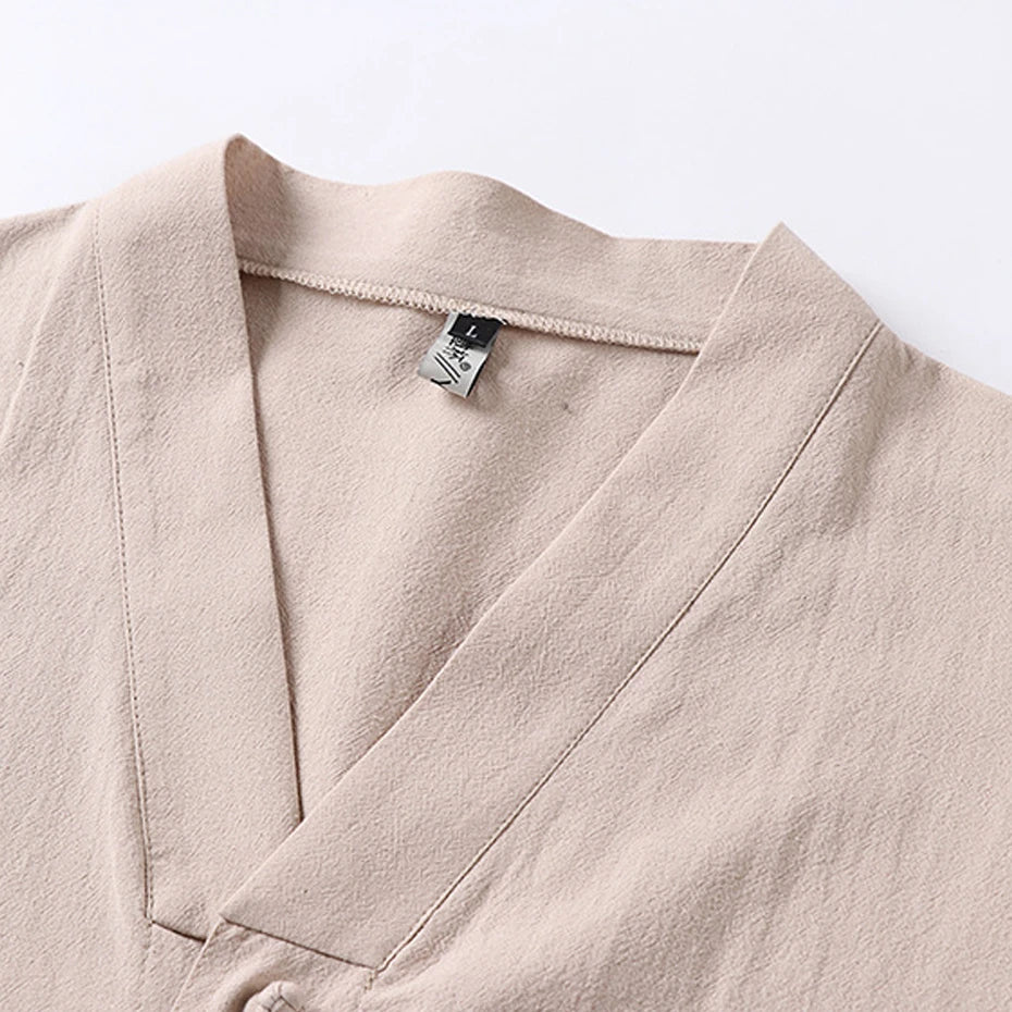 Linen cotton Kimono-style Shirt