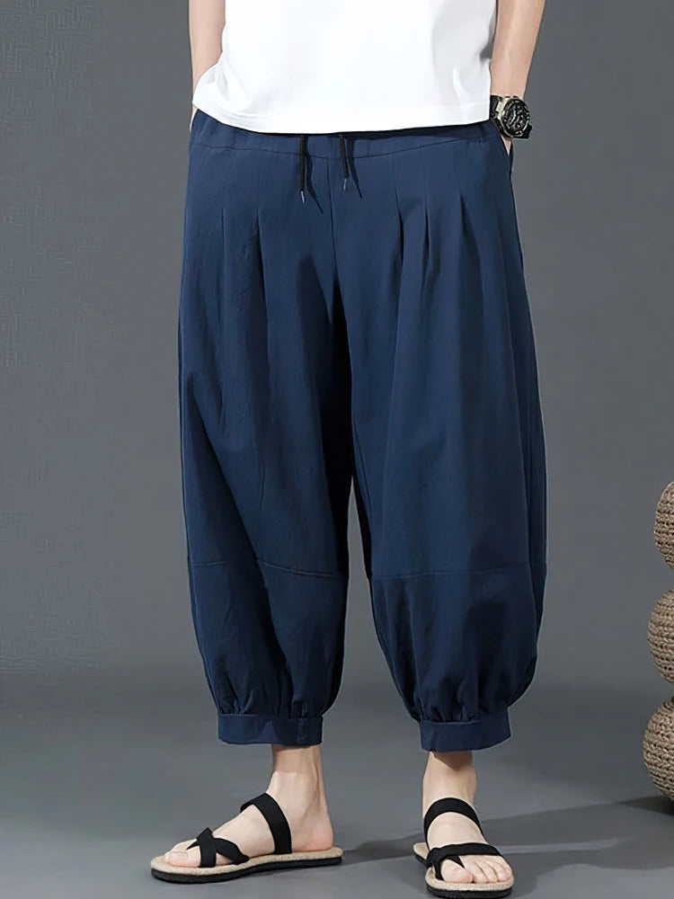 Cotton Linen Wide leg Pants