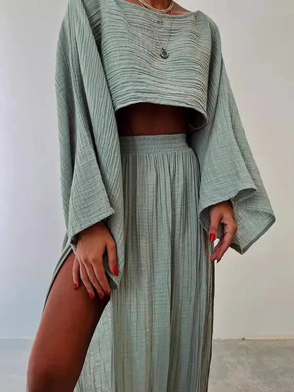 Cropped Top & High-split Maxi skirt