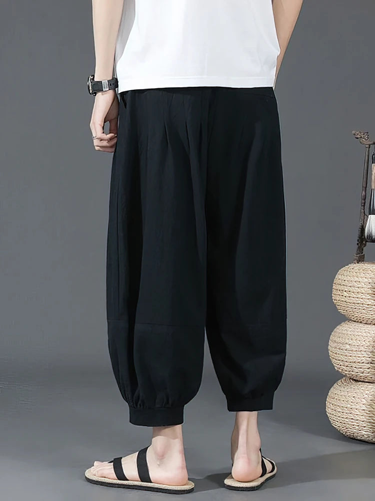 Cotton Linen Wide leg Pants