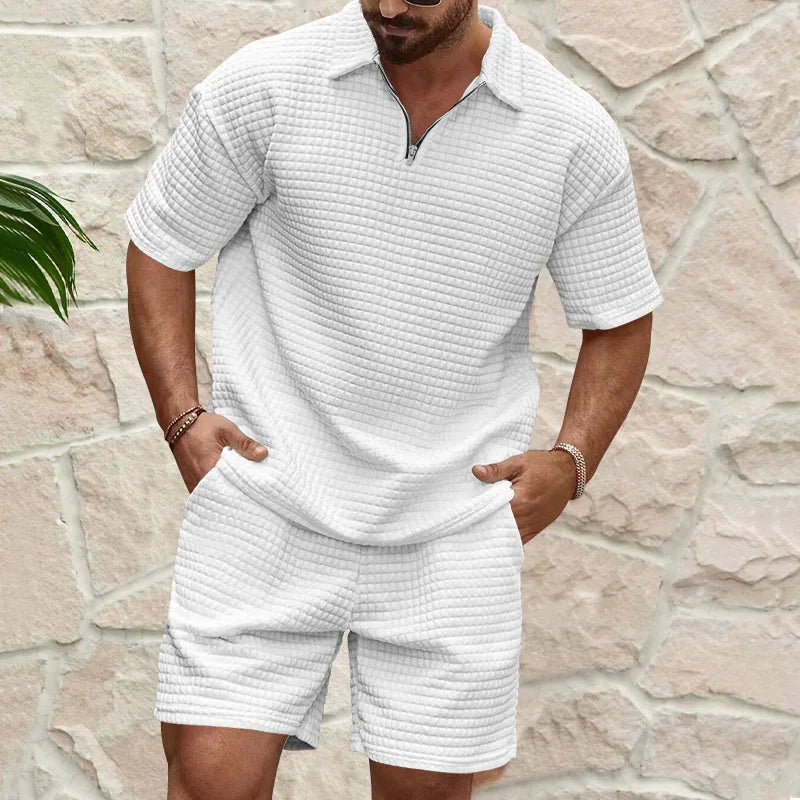 Two-piece Waffle Knit Set