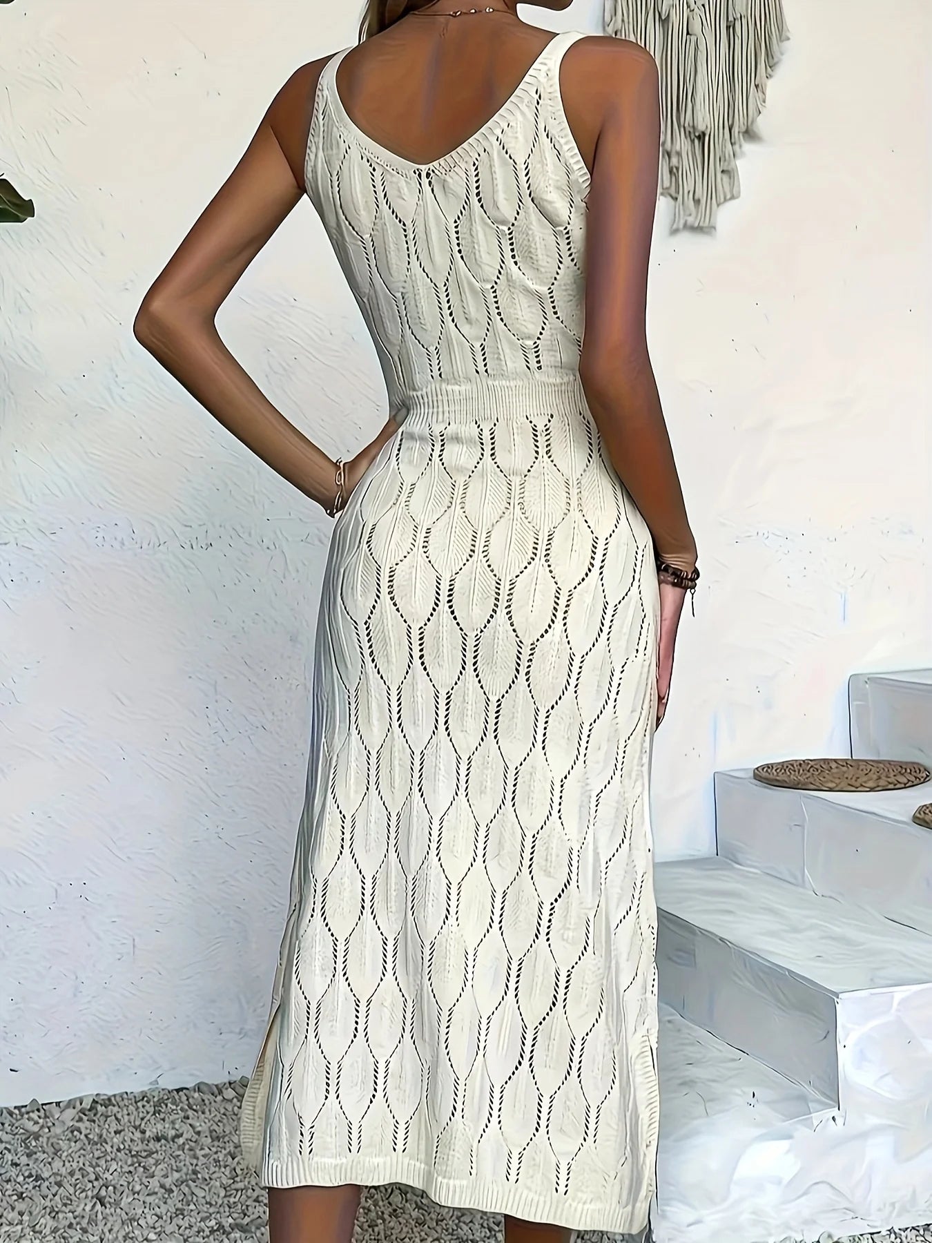 Open-Knit Maxi Dress