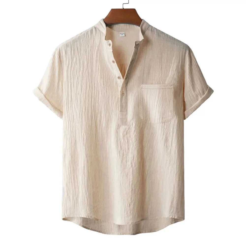 Linen cotton Henley Shirt