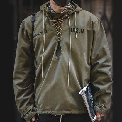 Retro Drawstring Hoodie