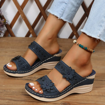 Floral Wedge Sandals