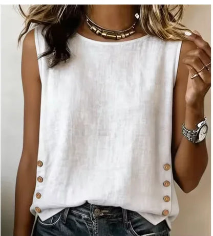 Sleeveless Side-Button Blouse