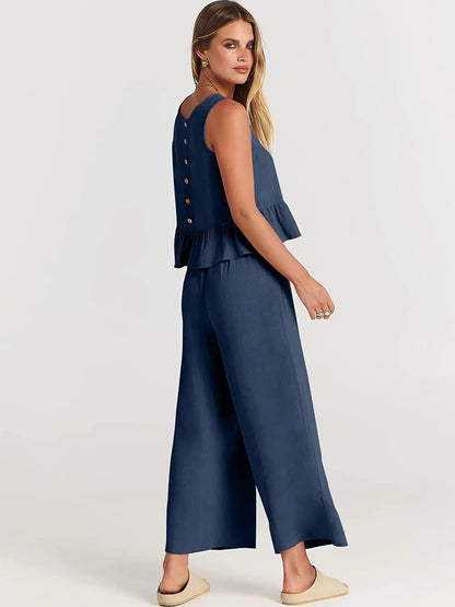 Cotton-linen Two Piece Set