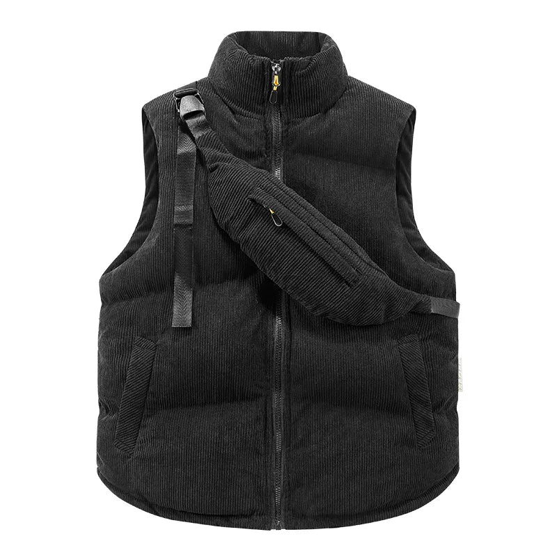 Corduroy Vest With Sling Bag