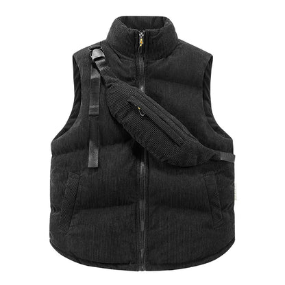Corduroy Vest With Sling Bag
