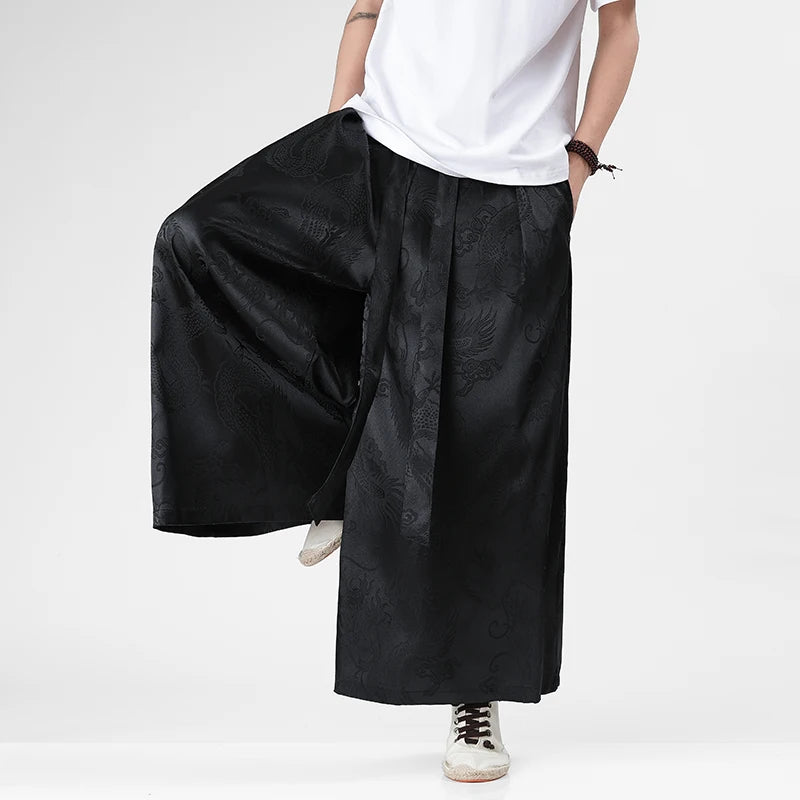 Jacquard Wide-Leg Pants