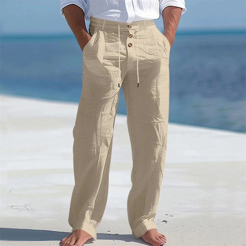 Cotton Straight-leg Trousers
