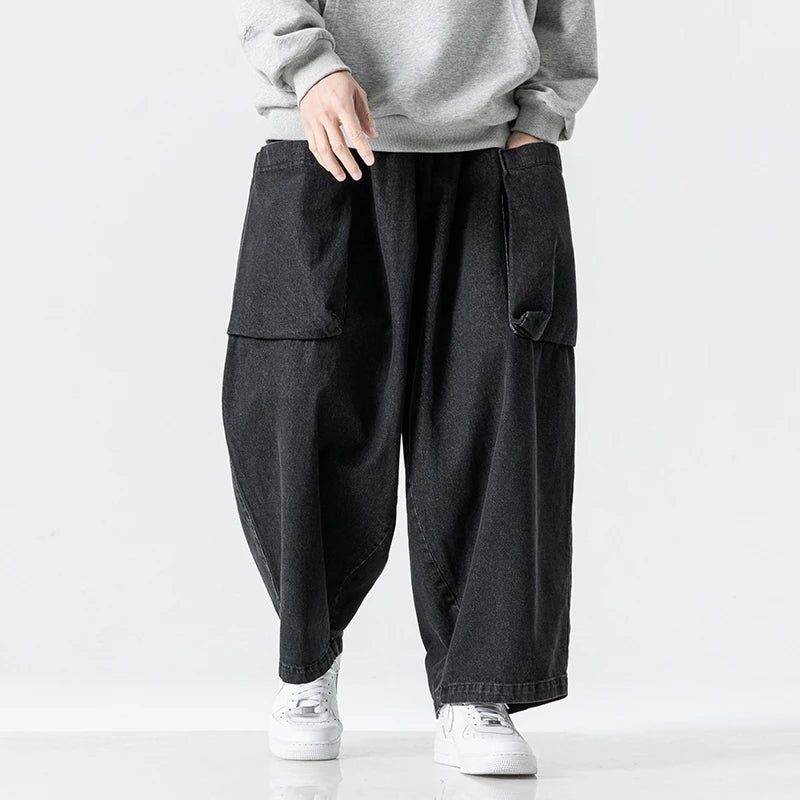 Wide-Leg Cargo Jeans
