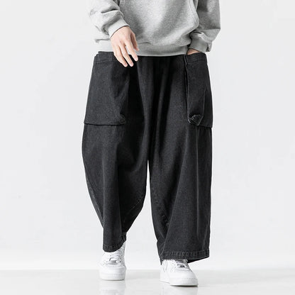 Wide-Leg Cargo Jeans